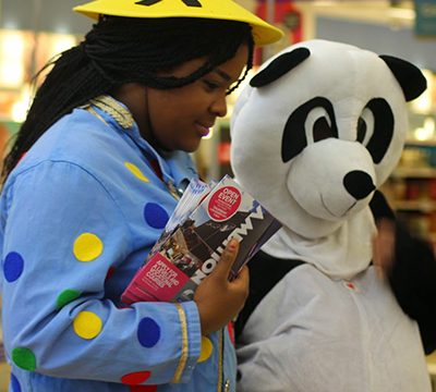 Performing Arts students dressed as Aladdin and panda