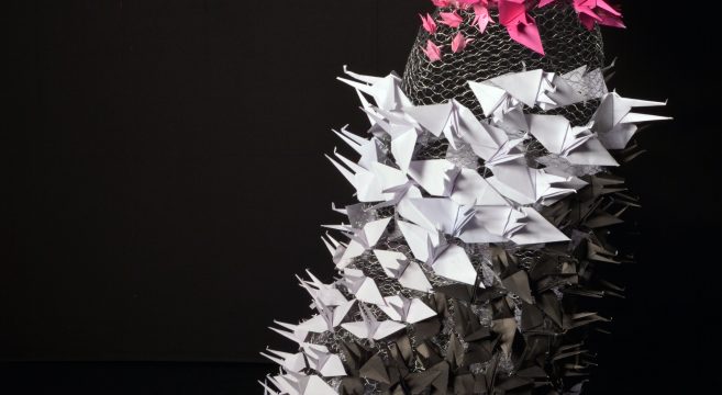 Origami wire dress created by student