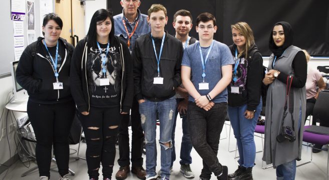 HE Photography students with guest speaker and photographer Daniel Meadows