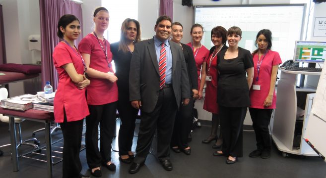 Khalid Mahmmod MP with Beauty Therapy students