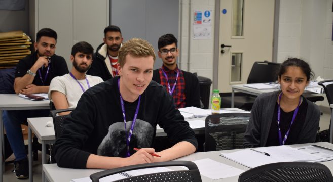 Group of engineering students in the classroom