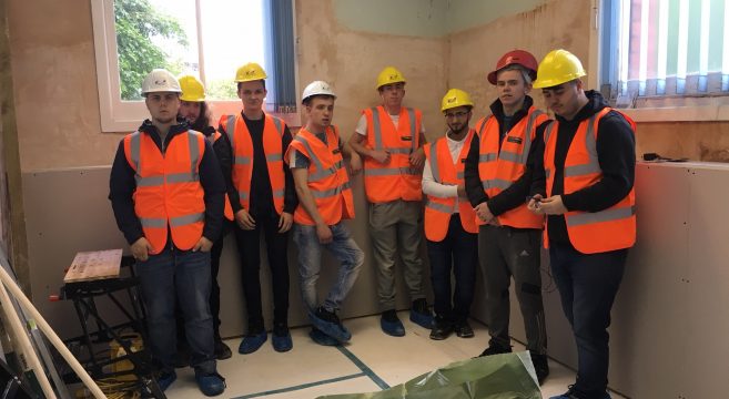 Construction students at Rolfe St Station