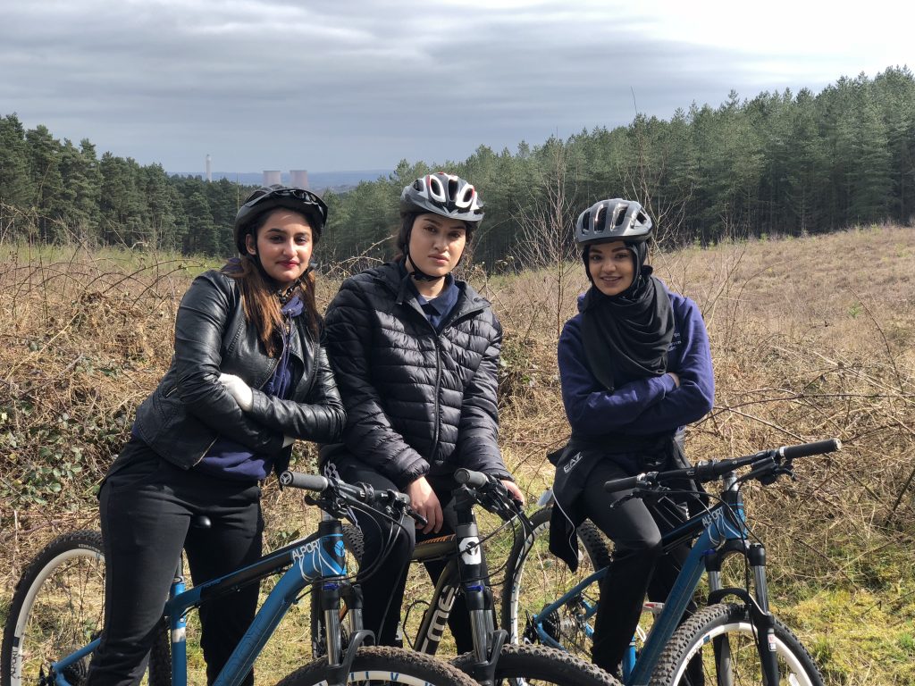 Group of Public Services students mountainbiking