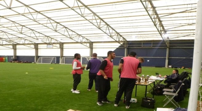 Foundation Learning students on a football pitch