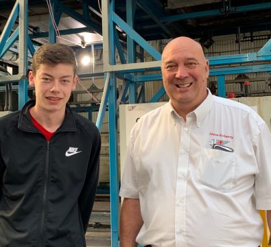 New AHT apprentice Thomas Embrey with Quality Director Steve Roberts