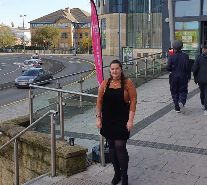 Aleksandra Zurowska pictured outside Sandwell College campus