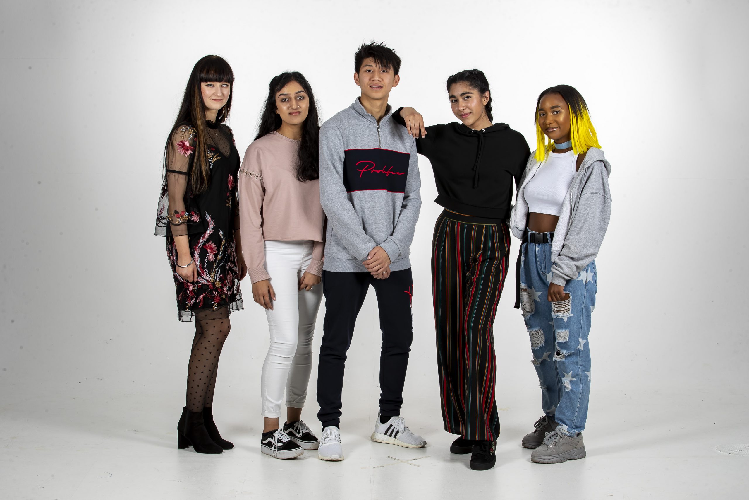 Group of students in photography studio