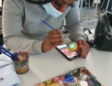 Art students have created Christmas baubles for NHS staff