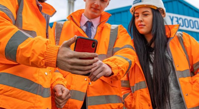 3 Doocey employees with high vis