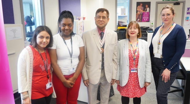 Deputy Lieutenant with Student Ambassadors and senior managers