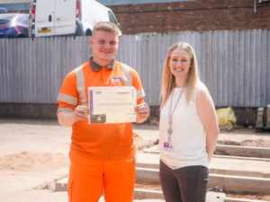 Lisa head of apprenticeships and apprentice of the Month Kailum