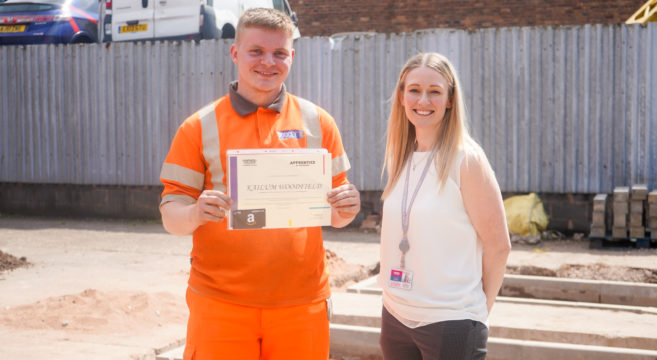 Lisa head of apprenticeships and apprentice of the Month Kailum