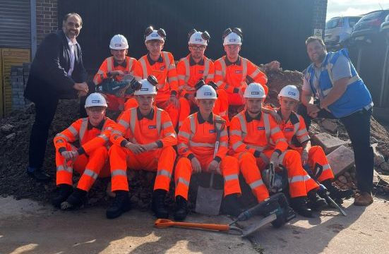 Doocey construction apprentices with trainers