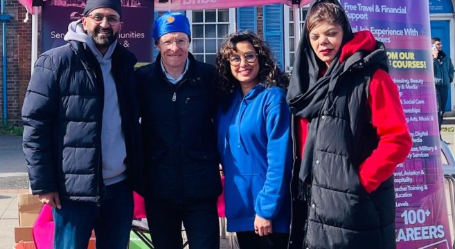 College staff with Mayor Andy at the Vaisakhi event