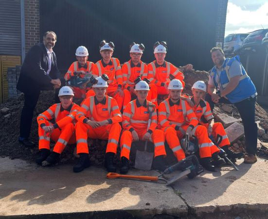 Doocey construction apprentices with trainers