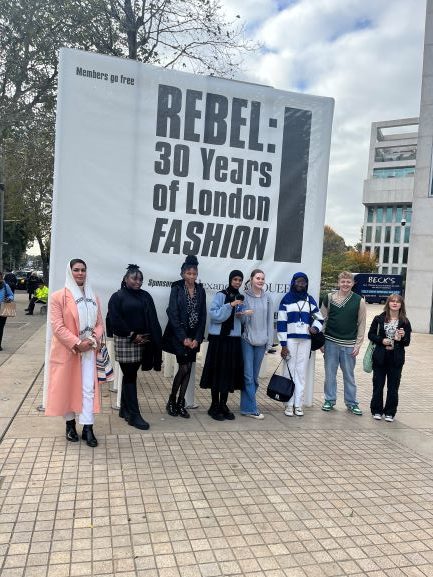 Students at Rebel exhibition at Design Museum