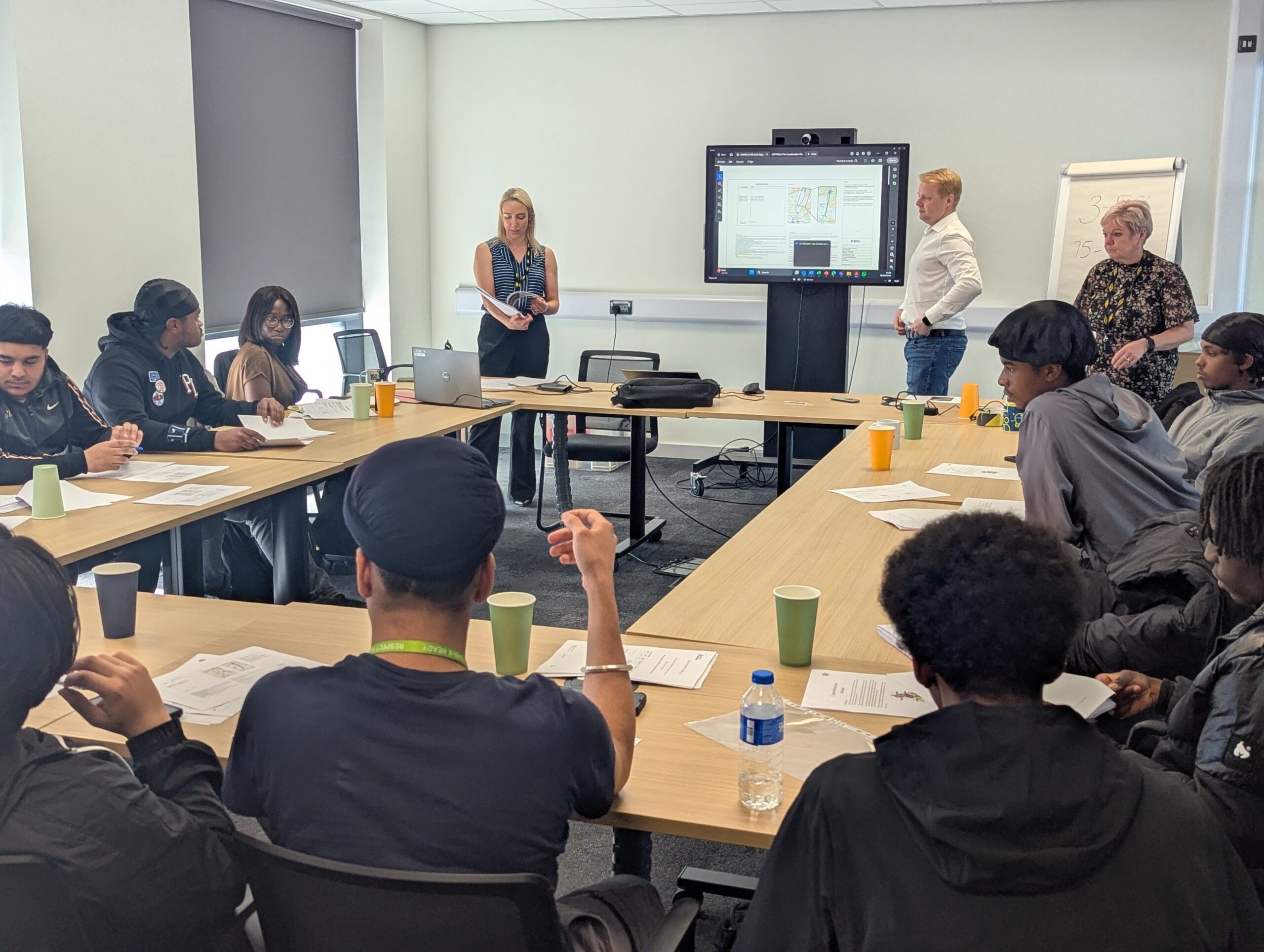 T Level students in a classroom