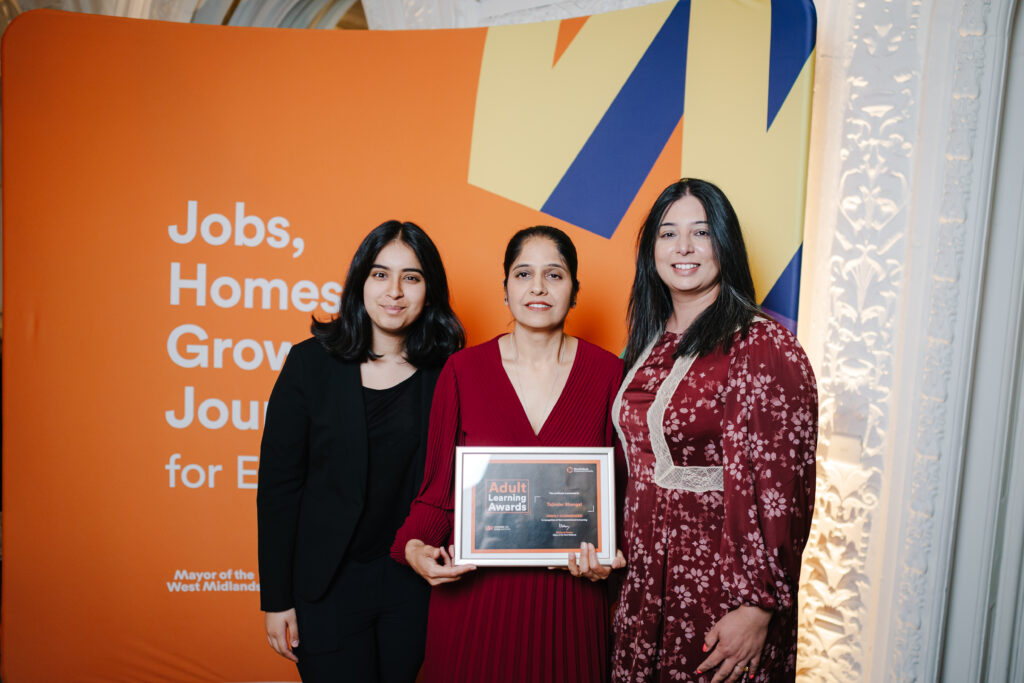 Tajinder with her award and two others at WMCA Awards