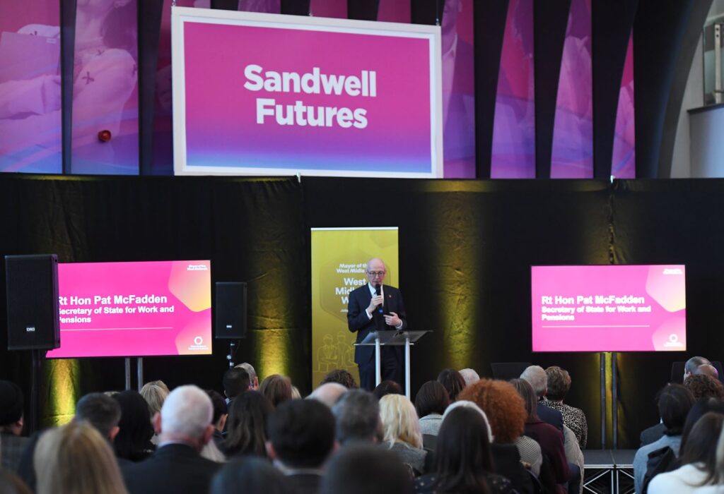 Secretary of State speaking at the launch event