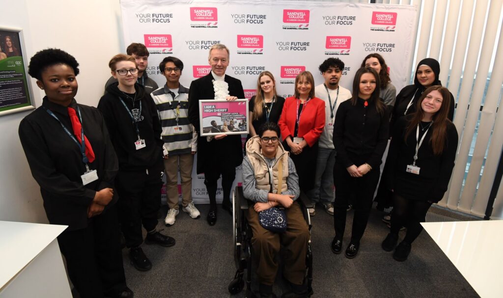 Award winners with the Principal and High Sheriff