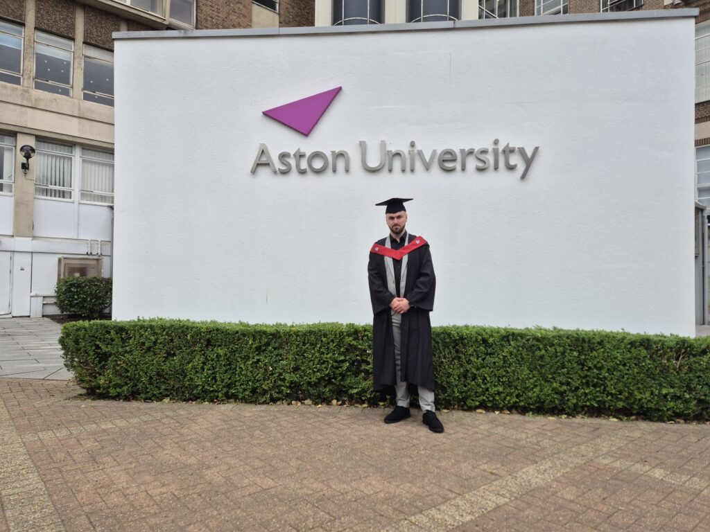 One of our Engineering alumni on graduation day at Aston University