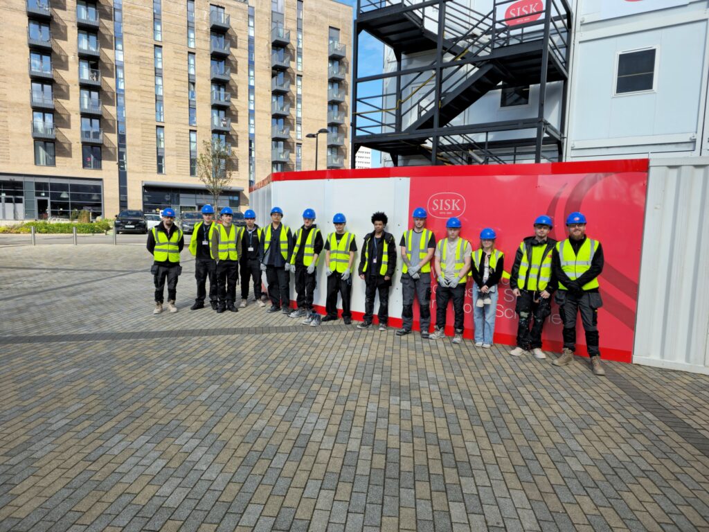 Construction students on a site visit