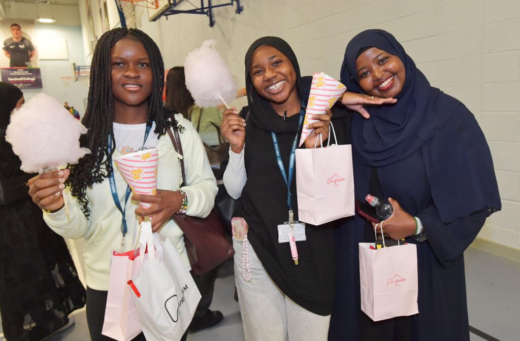 Three students at Sandwell College Freshers Fair