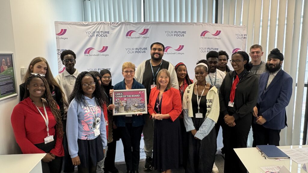 Students and staff at learner of the month award